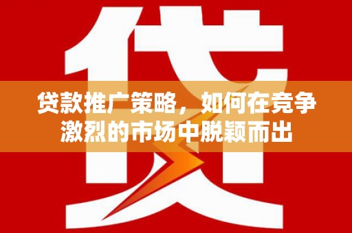 东乌旗贷款推广策略，如何在竞争激烈的市场中脱颖而出