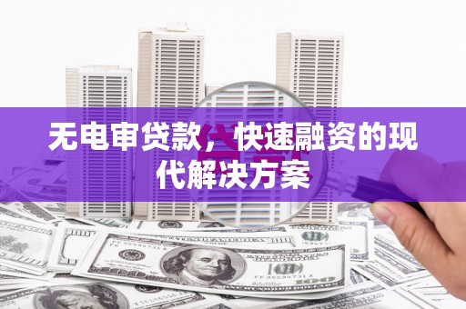 东乌旗无电审贷款，快速融资的现代解决方案