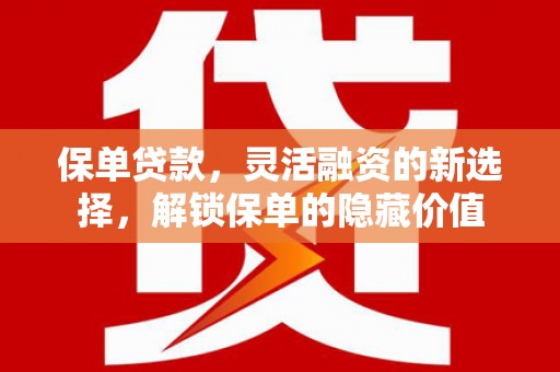 东乌旗保单贷款，灵活融资的新选择，解锁保单的隐藏价值