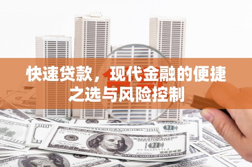 东乌旗快速贷款，现代金融的便捷之选与风险控制