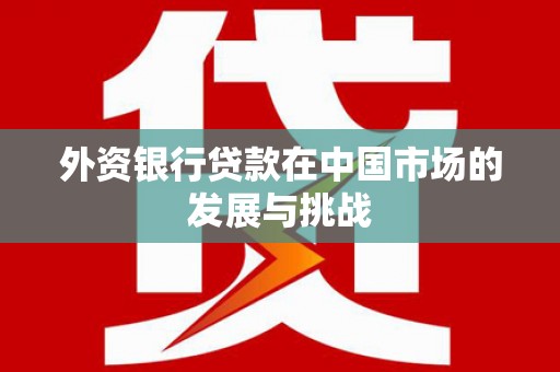东乌旗外资银行贷款在中国市场的发展与挑战