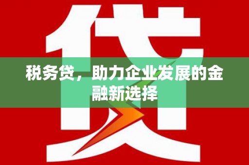 东乌旗税务贷，助力企业发展的金融新选择