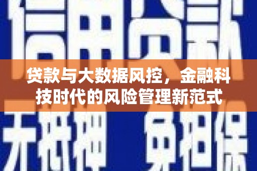 东乌旗贷款与大数据风控，金融科技时代的风险管理新范式