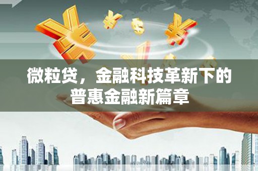 东乌旗微粒贷，金融科技革新下的普惠金融新篇章