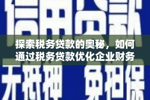 东乌旗探索税务贷款的奥秘，如何通过税务贷款优化企业财务