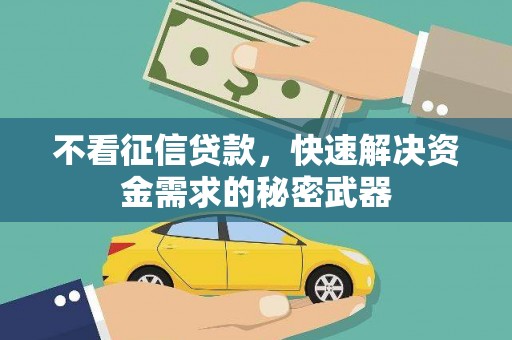 东乌旗不看征信贷款，快速解决资金需求的秘密武器