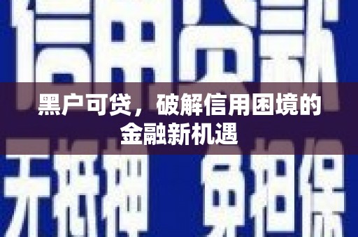 东乌旗黑户可贷，破解信用困境的金融新机遇